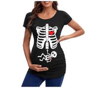 Umstandsmode Oberteil Lustige Grafiken Hi Baby Guckt Raus Umstandsshirt Elegante Kurzarm Rundhals Günstig Umstandsbluse Festlich Große Größen Sommer T-Shirt Bluse Halloween-Kostüm Orange Pink 3xl Xl M