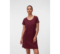 Umstandsnachthemd MAMALICIOUS "MLMIRA SOLID JRS NIGHTGOWN 2F A. E. NOOS", Damen, Gr. S, N-Gr, rot (windsor wine), Jersey, Obermaterial: 100% Baumwolle, unifarben, regular fit kniefrei, Rundhals, Kleid