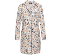 Umstandsnachthemd VIVANCE DREAMS, Damen, Gr. 44/46, N-Gr, orange (weiß, orange, blau, geblümt), Single Jersey, Obermaterial: 95% Viskose, 5% Elasthan, gemustert, bequem kurz, V-Ausschnitt, eingesetzt