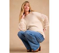 Umstandspullover ENVIE DE FRAISE mit Ärmeln aus Spitze, Recycling-Polyester beige Gr. 44/46