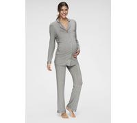 Umstandspyjama LASCANA Gr. 40/42, grau Damen Homewear-Sets (12594925-40) grau