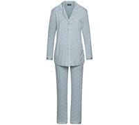 Umstandspyjama VIVANCE DREAMS, Damen, Gr. 44/46, blau (hellblau, gemustert), Single Jersey, Obermaterial: 95% Viskose, 5% Elasthan, gemustert, bequem lang, V-Ausschnitt, eingesetzt Manschette, Homewea