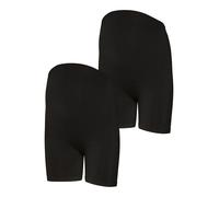 Umstandsshorts MAMALICIOUS "MLAMIYA NEW HOTPANTS 2-P NOOS", Damen, Gr. S, N-Gr, schwarz (schwarz pack:schwarz), Jersey, Obermaterial: 73% Nylon, 18% Polyamid, 9% Elasthan, unifarben, slim fit kniefrei
