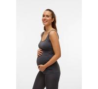 Umstandstop MAMALICIOUS "MLHEAL TANK TOP NOOS A.", Damen, asphalt, Jersey, Obermaterial: 74% Nylon, 21% Polyamid, 5% Elasthan, unifarben, sehr figurbetont normal, tiefer Rundhals, Tops Umstandstop (45