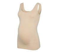 Umstandstop MAMALICIOUS "MLHEAL TANK TOP NOOS A.", Damen, mellow buff, Jersey, Obermaterial: 74% Nylon, 21% Polyamid, 5% Elasthan, unifarben, sehr figurbetont normal, tiefer Rundhals, Tops (16179317-0
