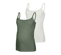 Umstandstop MAMALICIOUS "MLKERRIE STRAP JRS TOP 2F 2-P NOOS", Damen, Gr. XS, sea spray pack:snow weiß, Jersey, Obermaterial: 95% Baumwolle, 5% Elasthan, unifarben, regular fit normal, Rundhals, Tops U