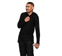 Un lothing Herren Langärmeliges Poloshirt Polohemd, Schwarz, L