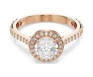 Una Angelic Cocktailring, Rundschliff, Pavé, Weiß, 18K Roségoldbeschichtet 52