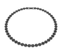 Swarovski Halskette Angelic rund schwarz Ruthenium plattiert schwarz, Large, Edelstahl, Strass