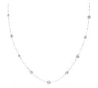 Una Angelic lange Halskette, Rundschliff, Weiß, Rhodiniert OS