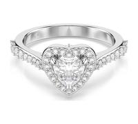 Una Angelic Motivring, Verschiedene Schliffe, Herz, Weiß, Rhodiniert 55