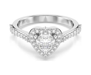 Una Angelic Motivring, Verschiedene Schliffe, Herz, Weiß, Rhodiniert 60