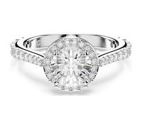 Swarovski Damenring Una Angelic Rundschliff Weiß Silberfarbenes Finish