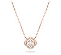 Swarovski Sparkling Dance Kette, Rosé Vergoldete Damenhalskette mit Weißen Swarovski Kristallen