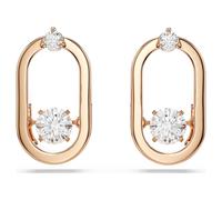 Una Ohrstecker, Rundschliff, Ovale Form, Weiß, Roségold-Legierungsschicht OS