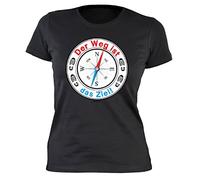 Unbekannt Damen Tshirt Wandern Bergsteigen Damenshirt Klettern : Der Weg ist das Ziel! - lustiges Sprüche Sportshirt Frauen Gr: L