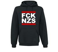 Unbekannt FCK NZS - Fuck Nazis - Kapuzenpullover, Farbe: Schwarz, Größe: 3XL