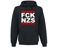 Unbekannt FCK NZS - Fuck Nazis - Kapuzenpullover, Farbe: Schwarz, Größe: L