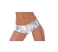 Unbekannt Gogo Hotpantsmit Kette Leder-Optik 34-38 Silber