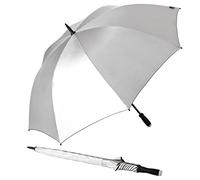 Unbekannt GOLFSCHIRM-birdiepal Telescopic Farbe Silber mit UV-Schutz Faktor 50+ in der Höhe verstellbar + Aufhängehaken