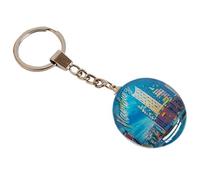 Unbekannt Hamburg Schlüsselanhänger mit doppelseitigem Elbphilharmonie-Motiv und Glas - Maritimes Souvenir für Hamburger und Touristen, Unisex-Erwachsene, Blau, Weiß