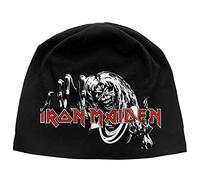 Unbekannt Iron Maiden Mütze Beanie Cap Number of The Beast Logo offiziell Schwarz Jersey