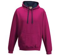 Unbekannt Just Hoods Varsity Hoodie Größe L Multi-Coloured - Hot Pink/Navyblau