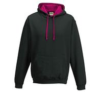 Unbekannt Just Hoods Varsity Hoodie Medium Multi-Coloured - Schwarz/Hot Pink