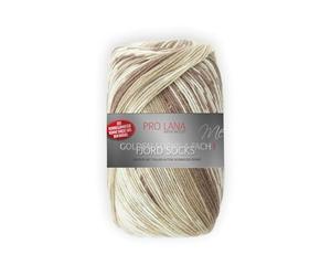 Unbekannt Pro Lana Fjord Socks 4-fädig Color 181 beige braun, Sockenwolle Norwegermuster musterbildend, 278477