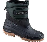 Schwarzer gefütteter Stallstiefel mit Klettverschlusss und Webpelzfutter und PVC - Fuß 39