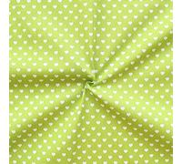 Unbekannt STOFFKONTOR 100% Baumwollstoff Stoff Herzen Klein - Meterware, Lind-Grün - zum Nähen von Bekleidung, Kissenbezügen, Tüchern, Dekorationen