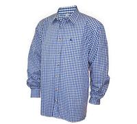 Unbekannt Trachtenhemd Karo Trachten-Pfoadl Karohemd blau kariert Trachten-Hemd Herrenhemd Tracht Jagd Herren Freizeithemd Langarm zur Lederhose S-6XL 37-54cm Halsweite, Größe:3XL