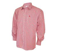 Unbekannt Trachtenhemd Karo Trachten-Pfoadl Karohemd rot kariert Trachten-Hemd Herrenhemd Tracht Jagd Herren Freizeithemd Langarm zur Lederhose S-6XL 37-54cm Halsweite, Größe:3XL