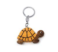 Unbekannt Turtle Schlüsselanhänger aus Holz, Braun, Tier, Kinder, Novelty, Metall-Holz-Kombination, 10 cm