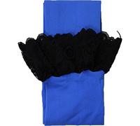 Unbekannt Warme dicke Strapsstrümpfe Strümpfe Strapse Farben blickdicht Spitze 100 den (M/L, königsblau)