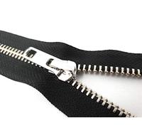 Unbekannt YKK Nicht teilbarer Reißverschluss aus Metall mit Zipper in Silber für Röcke, Hosen, Taschen in Schwarz 16 cm