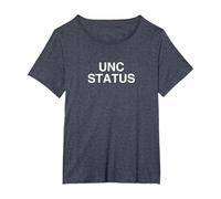 UNC Status Unhinged Gen Z College Sarkastisches Gag-Meme T-Shirt, Damen Große Größen, Blau Meliert, 3X