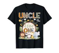 Uncle Of The Wild One 1. Geburtstag Kinder Safari Woodland T-Shirt