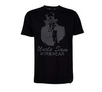 Uncle Sam Herren T-Shirt mit großem Frontdruck, Größe:2XL, Farben:Anthrazit/Schwarz