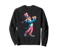 Uncle Sam Playing Golf 4. Juli Golfen Jungen Mädchen Kinder Sweatshirt