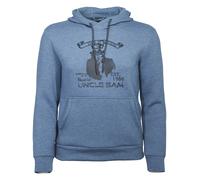 Hoodie UNCLE SAM "Sam Scuba Hoody", Herren, Gr. 4XL, blau (rauchblau), Obermaterial: 100% Polyester PES., Sweatshirts Hoodie (48761754-4XL) rauchblau