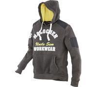 Uncle Sam Strickfleecehoody Oliv Melange/Gelb-M