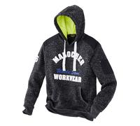 Hoodie UNCLE SAM "Strickfleecehoodie royaltte", Herren, Gr. XL, schwarz (schwarz, royal, limette), Obermaterial: 100% Polyester PES., Sweatshirts Hoodie (95627119-XL) schwarz, royal, limette