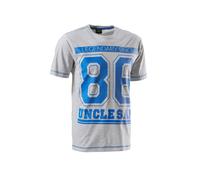 UNCLE SAM T-Shirt Nostalgie, Eroded Print, Aufdruck 86 M, Greymelange