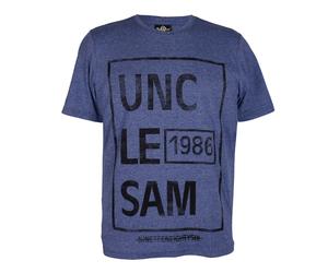 Uncle Sam T-Shirts stylische Shirts Exklusive Kollektion L, Mid Blue Pigmentdruck