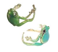 UncleS 2pcs Baumfrösche Formringe Verstellbare Größe Fingerzubehör Thematische Thematische Offene Stilvolle Schmuck Für Tägliche Verschleißbaumfrösche Themenjuwelier