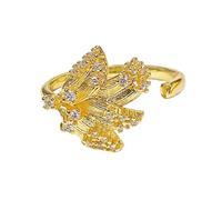 UncleS Elegante Weizendesigns Offene Ringe Einstellbar Tragbar Für Frauen Verstellbare Größe Robuster Legierungsmaterialien Gold Finish Herren Moderinge