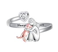 UncleS Herzförmige Offene Ringe Für Mädchen Und Hunde Anpassbare Größe Tragbarer Galvanisierter Schmuck Ideal Für Den Täglichen Gebrauch Verstellbare Offene Herzringe