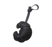 UncleS Kreativer Croissants Schlüsselanhänger, Patch-Design, Leder, dekorativer Charm, Schlüsselanhänger, Ornament für Zuhause, Auto, Büro, Zubehör, tragbarer Rucksack-Anhänger, black, One size