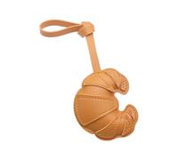 UncleS Kreativer Croissants Schlüsselanhänger, Patch-Design, Leder, dekorativer Charm, Schlüsselanhänger, Ornament für Zuhause, Auto, Büro, Zubehör, tragbarer Rucksack-Anhänger, Kurkuma, One size